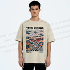 Unisex Yayoi Kusama Eiffel Tower Printed Washed Tee