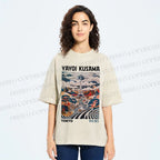 Unisex Yayoi Kusama Eiffel Tower Printed Washed Tee