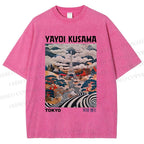 Unisex Yayoi Kusama Eiffel Tower Printed Washed Tee
