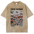 Unisex Yayoi Kusama Eiffel Tower Printed Washed Tee