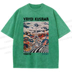 Unisex Yayoi Kusama Eiffel Tower Printed Washed Tee