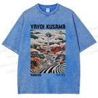 Unisex Yayoi Kusama Eiffel Tower Printed Washed Tee