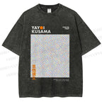 Unisex Yayoi Kusama 3D Polka Dots Printed Washed Tee