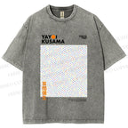 Unisex Yayoi Kusama 3D Polka Dots Printed Washed Tee