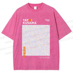 Unisex Yayoi Kusama 3D Polka Dots Printed Washed Tee