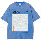 Unisex Yayoi Kusama 3D Polka Dots Printed Washed Tee