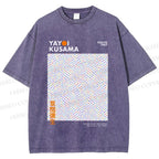 Unisex Yayoi Kusama 3D Polka Dots Printed Washed Tee