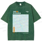 Unisex Yayoi Kusama 3D Polka Dots Printed Washed Tee