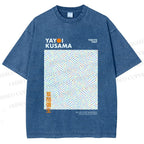 Unisex Yayoi Kusama 3D Polka Dots Printed Washed Tee