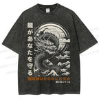 Unisex  Dragon Guardian Printed Washed Tee