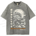 Unisex  Dragon Guardian Printed Washed Tee
