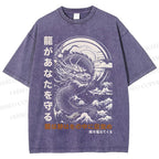 Unisex  Dragon Guardian Printed Washed Tee