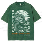 Unisex  Dragon Guardian Printed Washed Tee