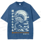 Unisex  Dragon Guardian Printed Washed Tee