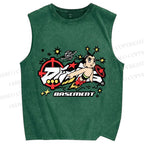 Unisex Astro Boy Printed Washed Tank Top