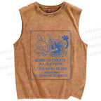Unisex Born to Create Rabbit Printed Washed Tank Top