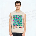 Unisex Yayoi Kusama Abstract Graffiti Printed Washed Tank Top