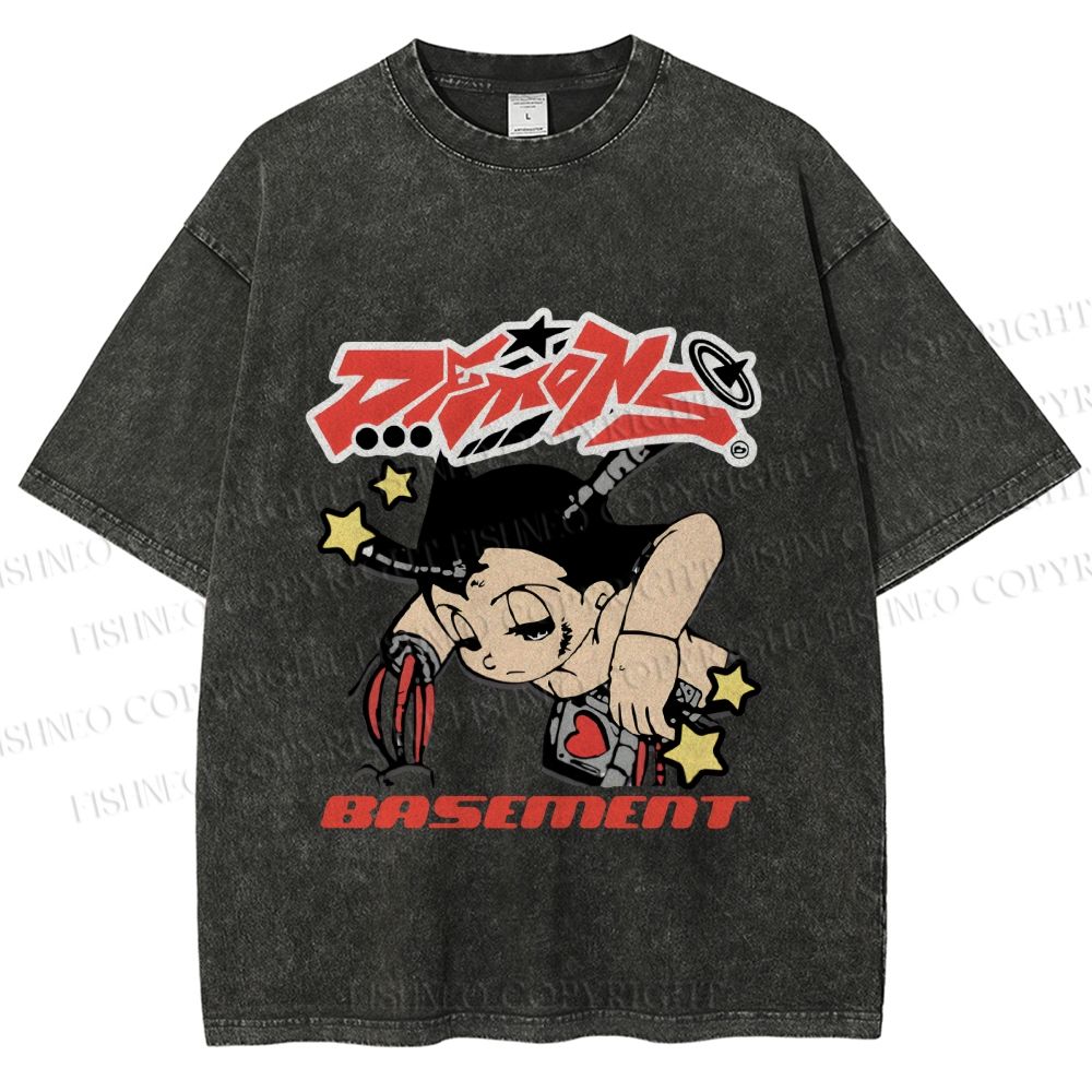 Unisex Astro Boy Printed Washed Tee