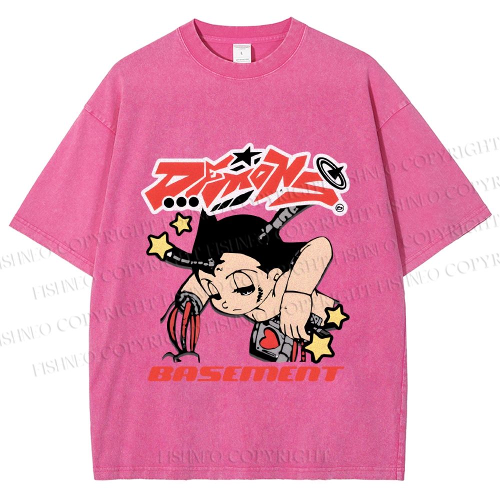 Unisex Astro Boy Printed Washed Tee