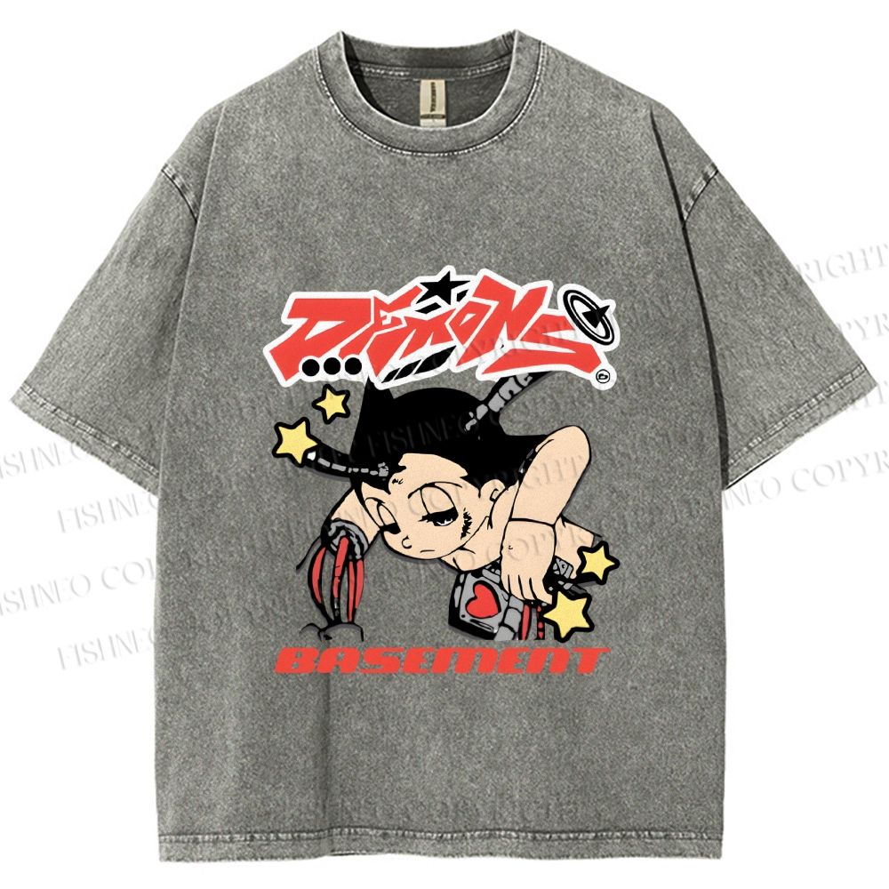 Unisex Astro Boy Printed Washed Tee