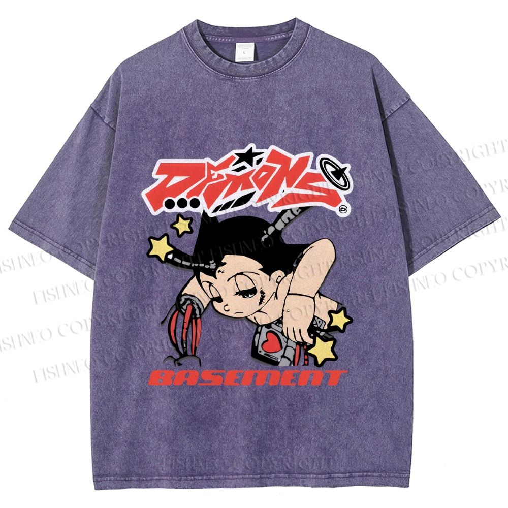 Unisex Astro Boy Printed Washed Tee