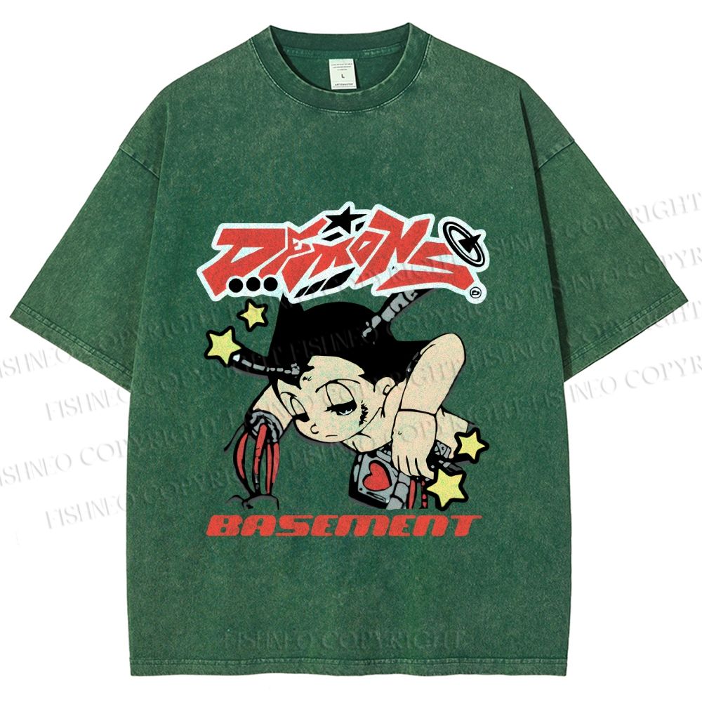 Unisex Astro Boy Printed Washed Tee