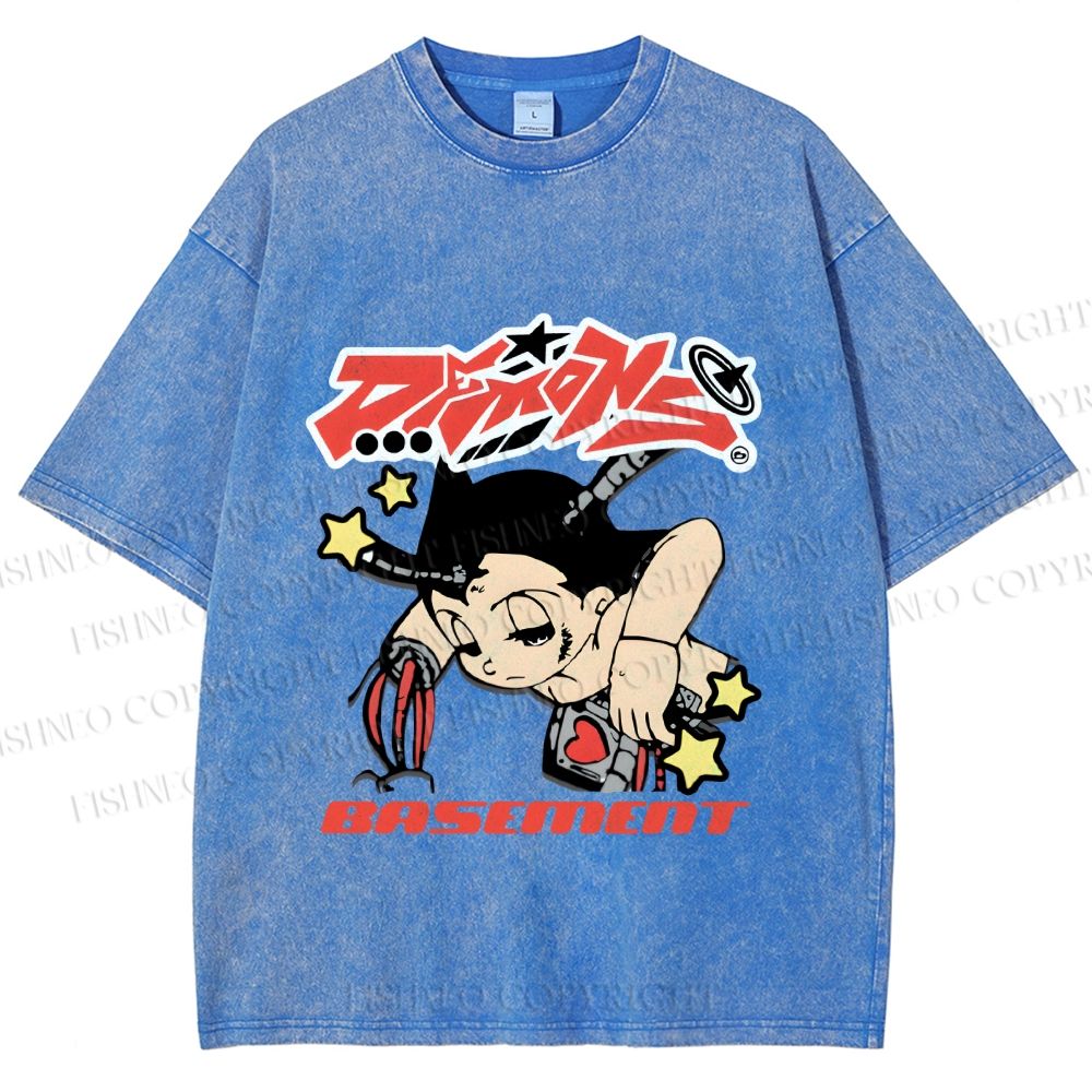 Unisex Astro Boy Printed Washed Tee
