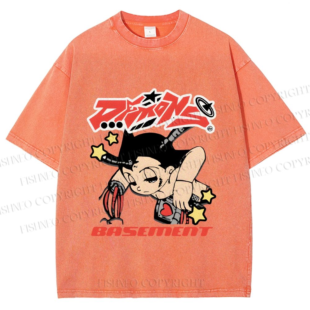 Unisex Astro Boy Printed Washed Tee