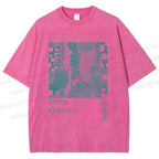 Unisex Yayoi Kusama Dots Printed Washed Tee