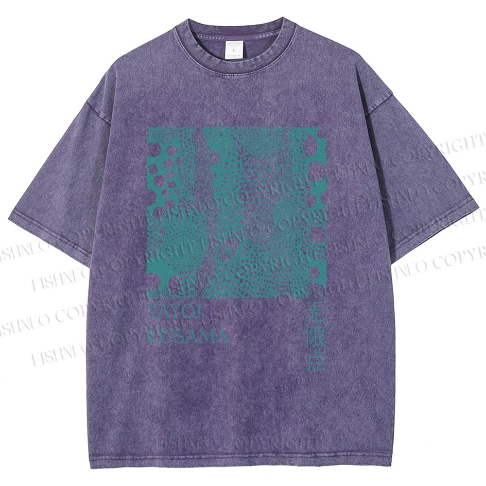Unisex Yayoi Kusama Dots Printed Washed Tee