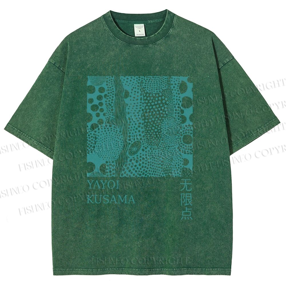 Unisex Yayoi Kusama Dots Printed Washed Tee