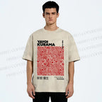 Unisex Yayoi Kusama Red Dots Printed Washed Tee