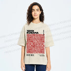 Unisex Yayoi Kusama Red Dots Printed Washed Tee