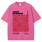 Unisex Yayoi Kusama Red Dots Printed Washed Tee