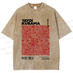 Unisex Yayoi Kusama Red Dots Printed Washed Tee