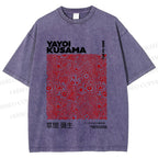 Unisex Yayoi Kusama Red Dots Printed Washed Tee