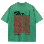Unisex Yayoi Kusama Red Dots Printed Washed Tee