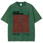 Unisex Yayoi Kusama Red Dots Printed Washed Tee