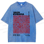 Unisex Yayoi Kusama Red Dots Printed Washed Tee