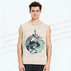 Unisex Hatsune Miku Printed Washed Tank Top