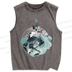 Unisex Hatsune Miku Printed Washed Tank Top