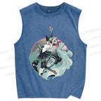 Unisex Hatsune Miku Printed Washed Tank Top