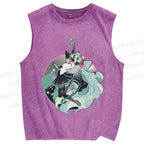 Unisex Hatsune Miku Printed Washed Tank Top