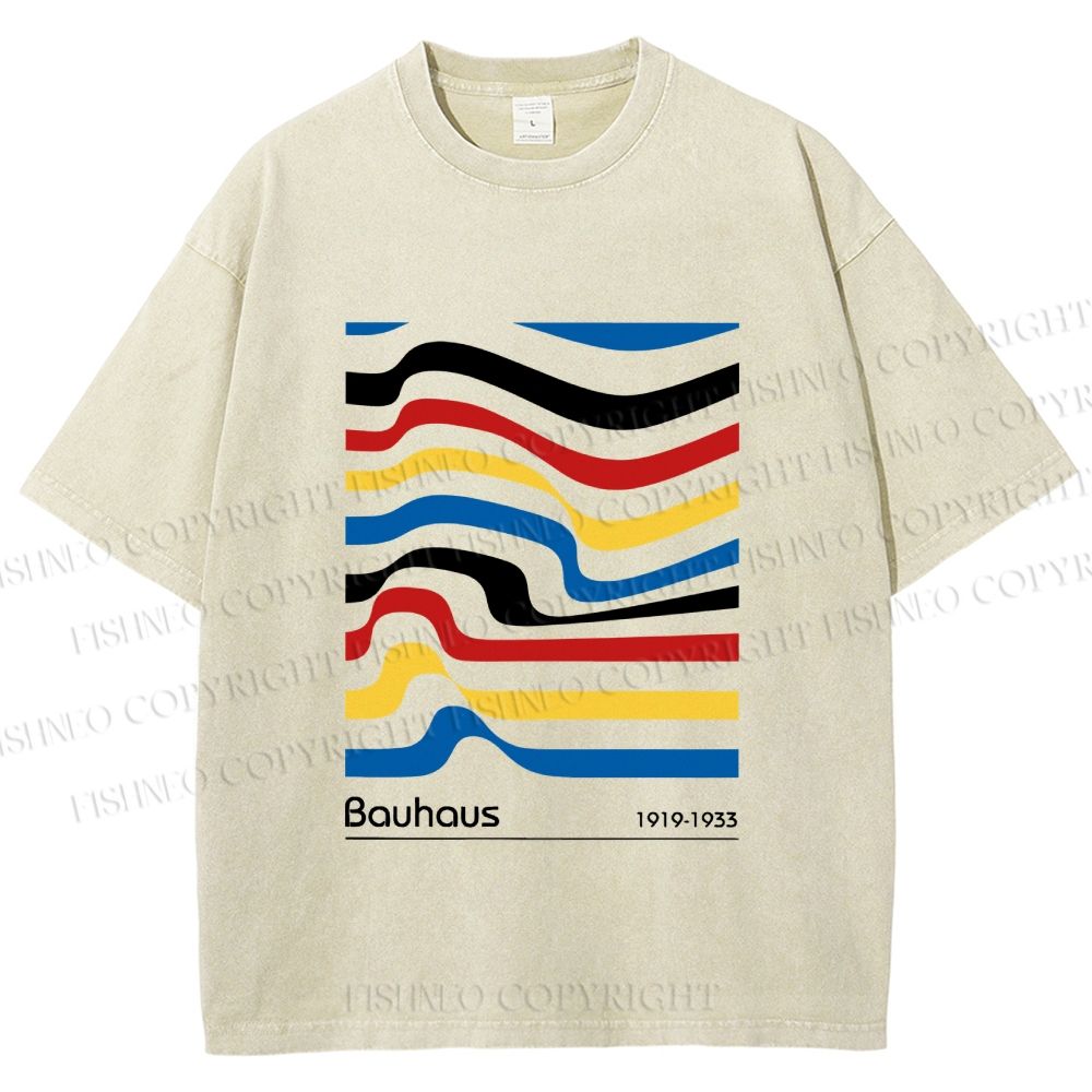 Unisex Bauhaus Ribbon Printed Washed Tee