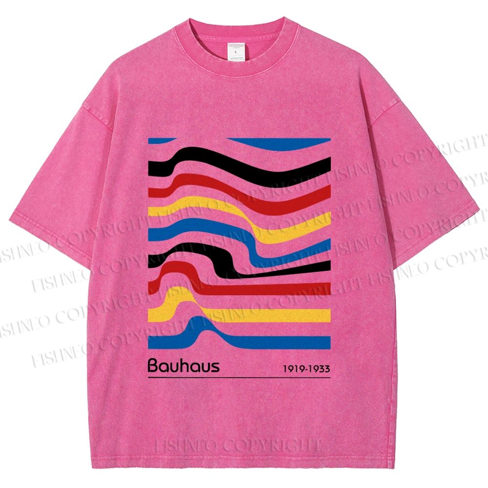 Unisex Bauhaus Ribbon Printed Washed Tee