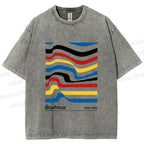 Unisex Bauhaus Ribbon Printed Washed Tee
