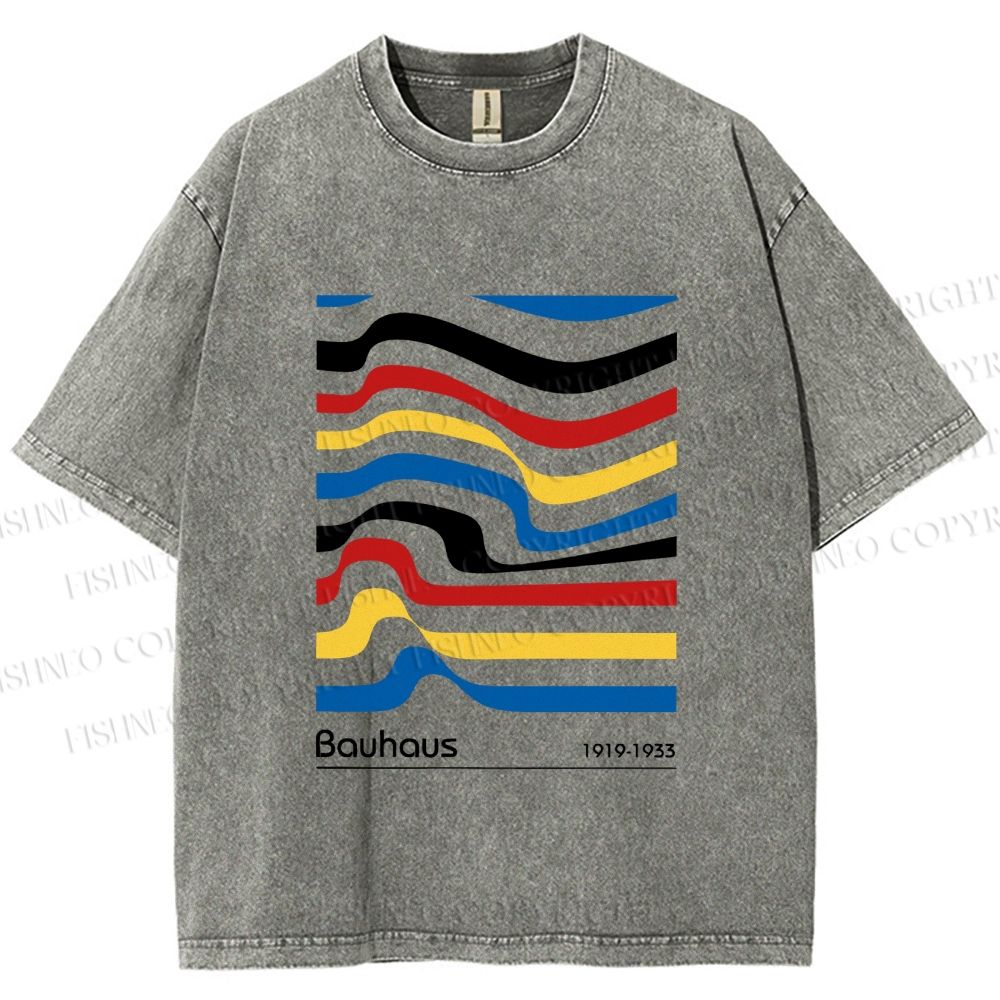 Unisex Bauhaus Ribbon Printed Washed Tee