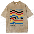Unisex Bauhaus Ribbon Printed Washed Tee