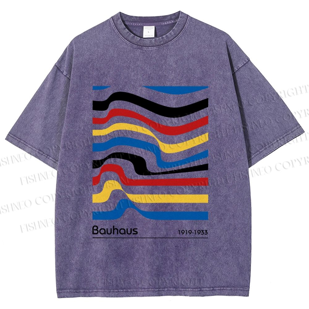 Unisex Bauhaus Ribbon Printed Washed Tee