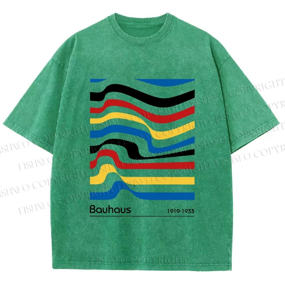 Unisex Bauhaus Ribbon Printed Washed Tee